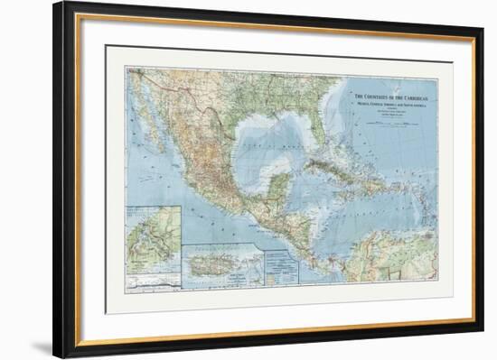 The Countries of the Carribean-The Vintage Collection-Framed Giclee Print