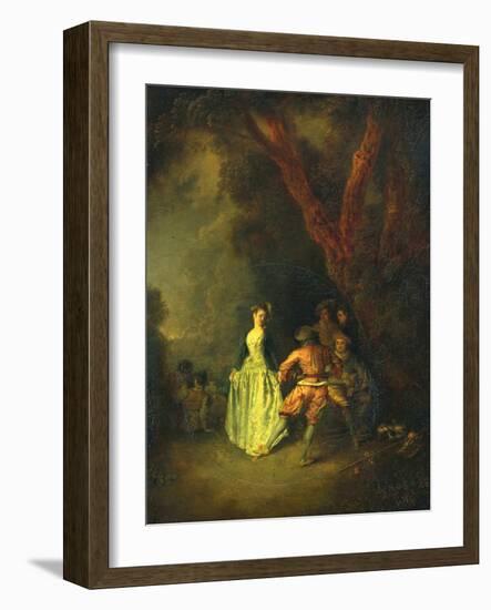 The Country Dance, C.1711-Jean Antoine Watteau-Framed Giclee Print