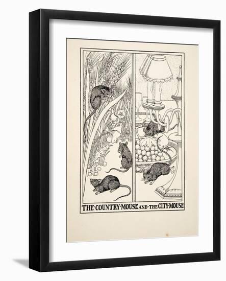 The Country Mouse and the City Mouse, from A Hundred Fables of Aesop, Pub.1903 (Engraving)-Percy James Billinghurst-Framed Giclee Print