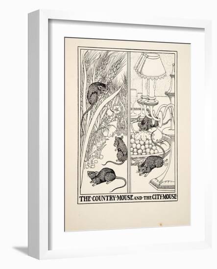 The Country Mouse and the City Mouse, from A Hundred Fables of Aesop, Pub.1903 (Engraving)-Percy James Billinghurst-Framed Giclee Print