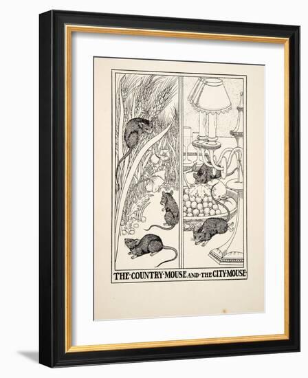 The Country Mouse and the City Mouse, from A Hundred Fables of Aesop, Pub.1903 (Engraving)-Percy James Billinghurst-Framed Giclee Print