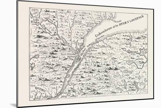 The Course of the River St. Lawrence as Far as Quebec (From Popple's Atlas, 1730) Canada, 1870S-null-Mounted Giclee Print