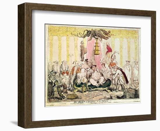 The Court at Brighton a La Chinese, 1816-George Cruikshank-Framed Giclee Print