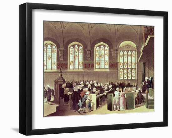 The Court of Chancery, Lincoln's Inn Fields, 1808 from Ackermann's 'Microcosm of London'-T. & Pugin Rowlandson-Framed Giclee Print