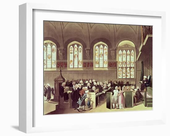 The Court of Chancery, Lincoln's Inn Fields, 1808 from Ackermann's 'Microcosm of London'-T. & Pugin Rowlandson-Framed Giclee Print