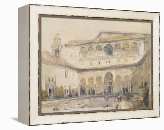 The Court of Myrtles, Alhambra (Or Hall of Myrtles, Alhambra) 1833-David Roberts-Framed Premier Image Canvas