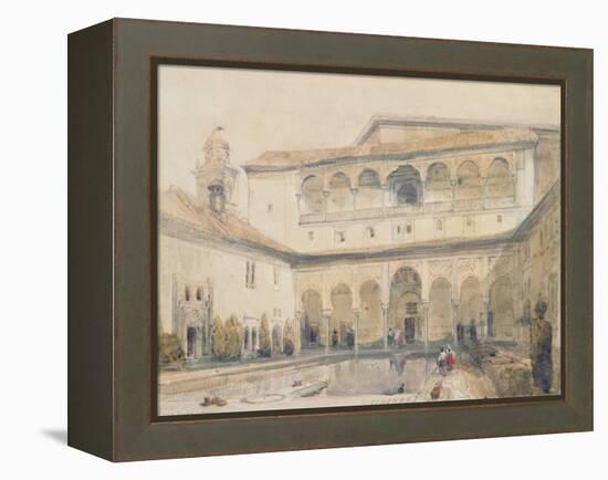 The Court of Myrtles, Alhambra (Or Hall of Myrtles, Alhambra) 1833-David Roberts-Framed Premier Image Canvas