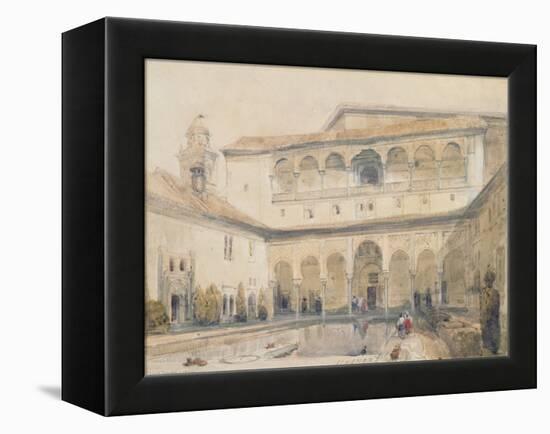 The Court of Myrtles, Alhambra (Or Hall of Myrtles, Alhambra) 1833-David Roberts-Framed Premier Image Canvas