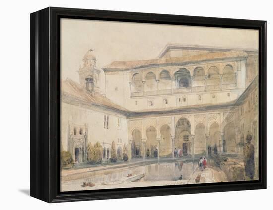 The Court of Myrtles, Alhambra (Or Hall of Myrtles, Alhambra) 1833-David Roberts-Framed Premier Image Canvas