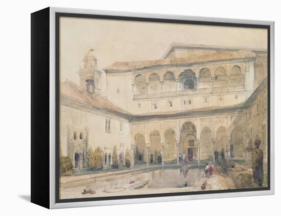 The Court of Myrtles, Alhambra (Or Hall of Myrtles, Alhambra) 1833-David Roberts-Framed Premier Image Canvas