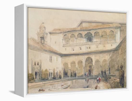 The Court of Myrtles, Alhambra (Or Hall of Myrtles, Alhambra) 1833-David Roberts-Framed Premier Image Canvas