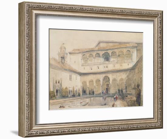 The Court of Myrtles, Alhambra (Or Hall of Myrtles, Alhambra) 1833-David Roberts-Framed Giclee Print