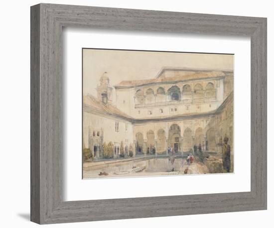 The Court of Myrtles, Alhambra (Or Hall of Myrtles, Alhambra) 1833-David Roberts-Framed Giclee Print