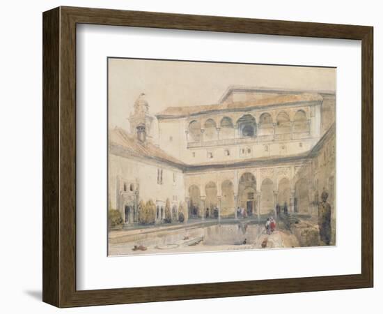 The Court of Myrtles, Alhambra (Or Hall of Myrtles, Alhambra) 1833-David Roberts-Framed Giclee Print