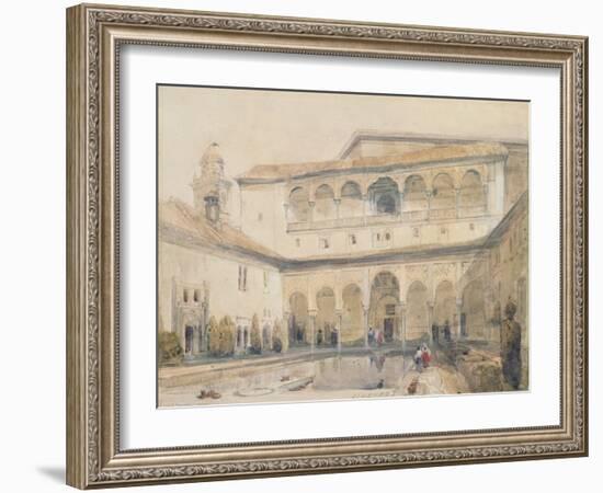 The Court of Myrtles, Alhambra (Or Hall of Myrtles, Alhambra) 1833-David Roberts-Framed Giclee Print