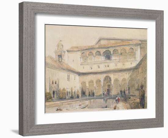 The Court of Myrtles, Alhambra (Or Hall of Myrtles, Alhambra) 1833-David Roberts-Framed Giclee Print