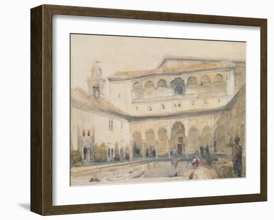 The Court of Myrtles, Alhambra (Or Hall of Myrtles, Alhambra) 1833-David Roberts-Framed Giclee Print