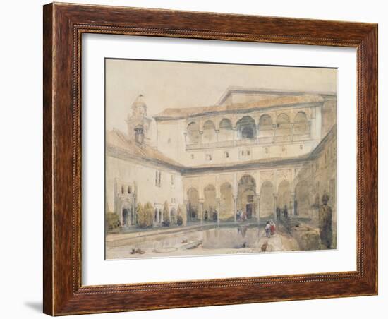 The Court of Myrtles, Alhambra (Or Hall of Myrtles, Alhambra) 1833-David Roberts-Framed Giclee Print