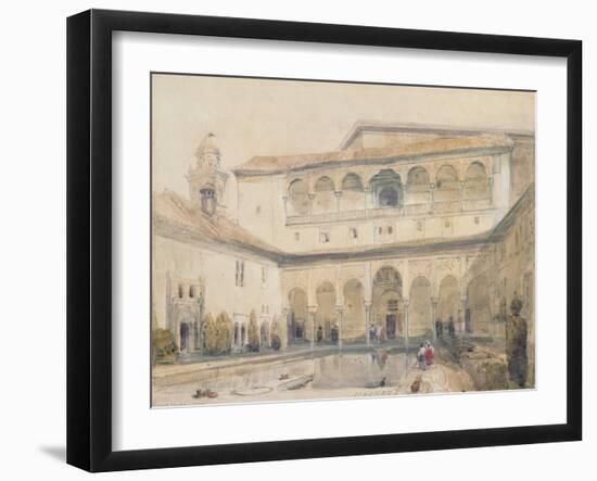 The Court of Myrtles, Alhambra (Or Hall of Myrtles, Alhambra) 1833-David Roberts-Framed Giclee Print