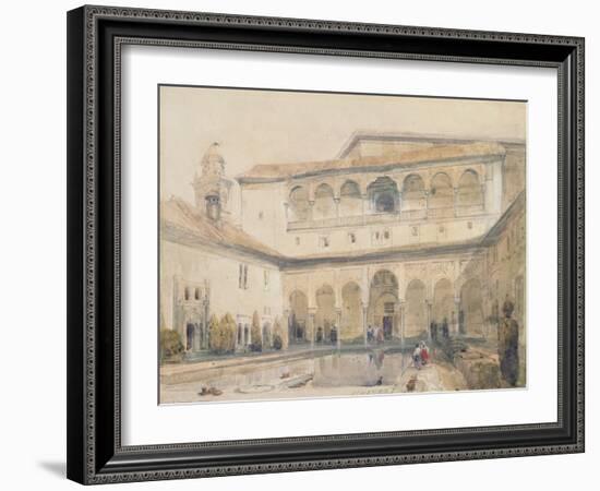 The Court of Myrtles, Alhambra (Or Hall of Myrtles, Alhambra) 1833-David Roberts-Framed Giclee Print