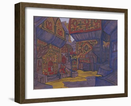 The Court of Prince Vladimir Galitsky, Stage Design for the Opera Prince Igor by A. Borodin, 1914-Nicholas Roerich-Framed Giclee Print