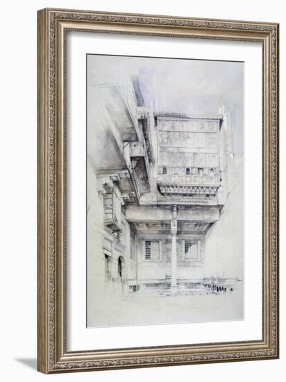 The Court of the House of the Artist, Cairo-John Frederick Lewis-Framed Giclee Print