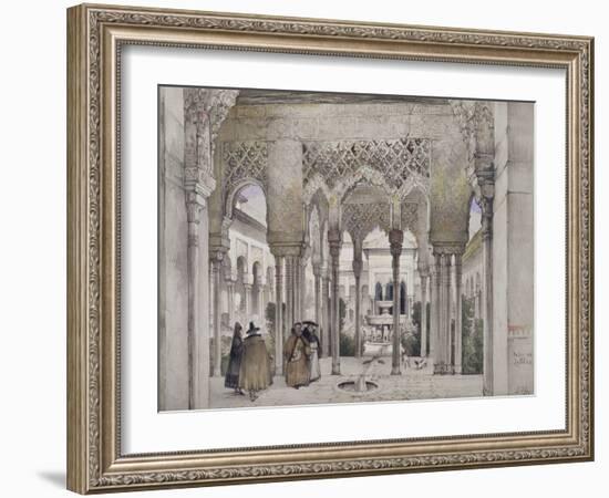 The Court of the Lions (Patio De Los Leones)-John Frederick Lewis-Framed Giclee Print