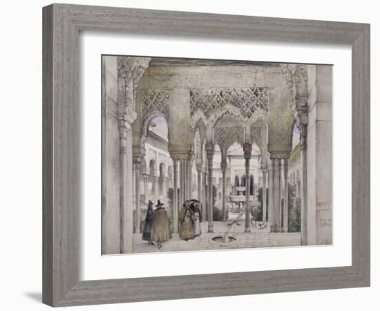 The Court of the Lions (Patio De Los Leones)-John Frederick Lewis-Framed Giclee Print