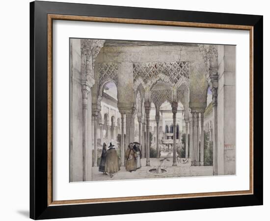 The Court of the Lions (Patio De Los Leones)-John Frederick Lewis-Framed Giclee Print