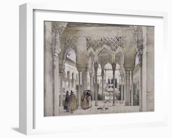 The Court of the Lions (Patio De Los Leones)-John Frederick Lewis-Framed Giclee Print