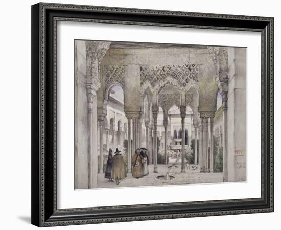 The Court of the Lions (Patio De Los Leones)-John Frederick Lewis-Framed Giclee Print