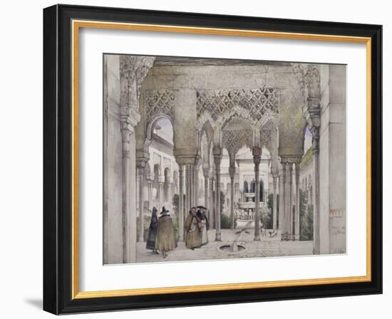 The Court of the Lions (Patio De Los Leones)-John Frederick Lewis-Framed Giclee Print