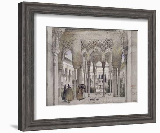 The Court of the Lions (Patio De Los Leones)-John Frederick Lewis-Framed Giclee Print