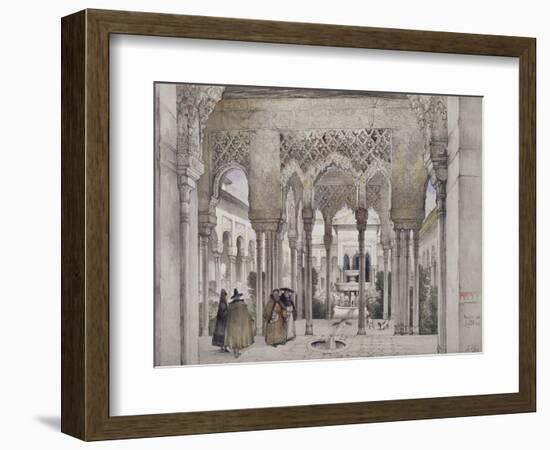 The Court of the Lions (Patio De Los Leones)-John Frederick Lewis-Framed Giclee Print