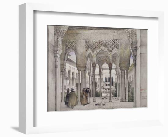 The Court of the Lions (Patio De Los Leones)-John Frederick Lewis-Framed Giclee Print