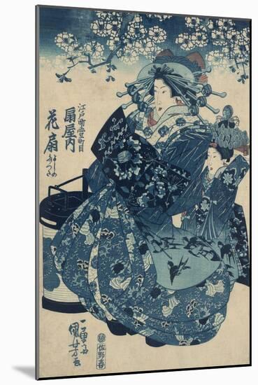 The Courtesan Hanao of Ogi-ya-Kuniyoshi Utagawa-Mounted Giclee Print
