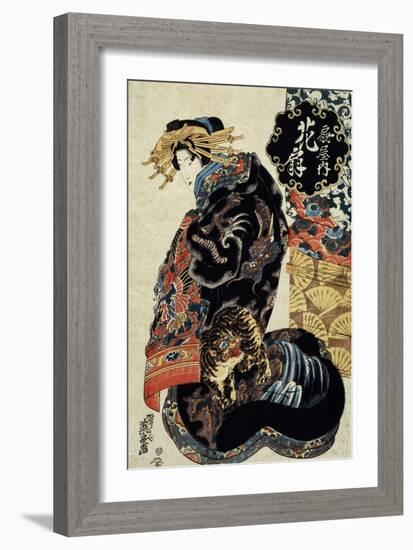 The Courtesan Hanaogi of the Ogiya House, C1825-C1835-Ikeda Eisen-Framed Giclee Print