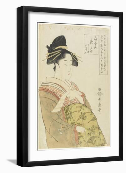 The Courtesan Hanaohi of the Ogiya House, C. 1793-1794-Kitagawa Utamaro-Framed Giclee Print