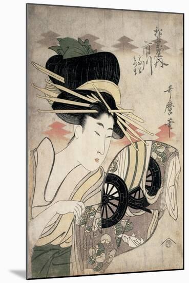 The Courtesan Ichikawa of the Matsuba Establishment, Late 1790s-Kitagawa Utamaro-Mounted Giclee Print