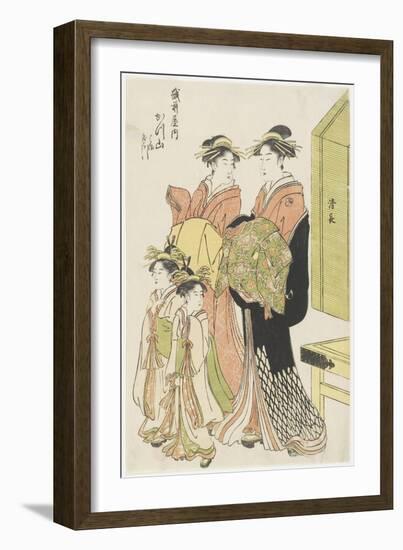 The Courtesan Katsuyama of the Echizenya House, Late 18th-Early 19th Century-Torii Kiyonaga-Framed Giclee Print