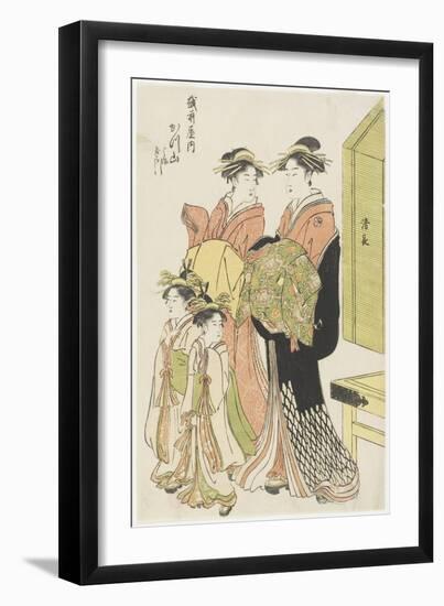 The Courtesan Katsuyama of the Echizenya House, Late 18th-Early 19th Century-Torii Kiyonaga-Framed Giclee Print