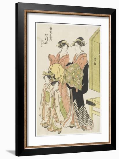 The Courtesan Katsuyama of the Echizenya House, Late 18th-Early 19th Century-Torii Kiyonaga-Framed Giclee Print