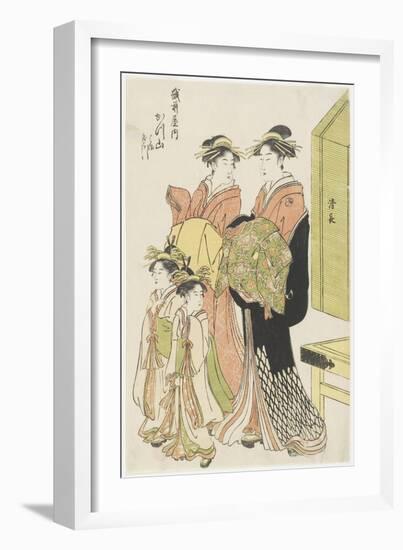 The Courtesan Katsuyama of the Echizenya House, Late 18th-Early 19th Century-Torii Kiyonaga-Framed Giclee Print