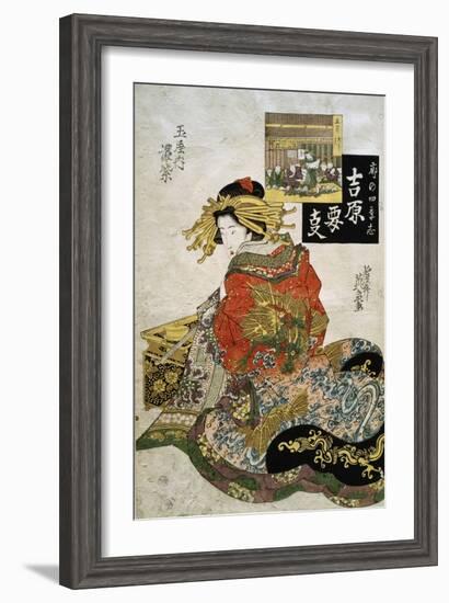 The Courtesan Koimurasaki of Tama-Ya in the First Month-Keisai Eisen-Framed Giclee Print