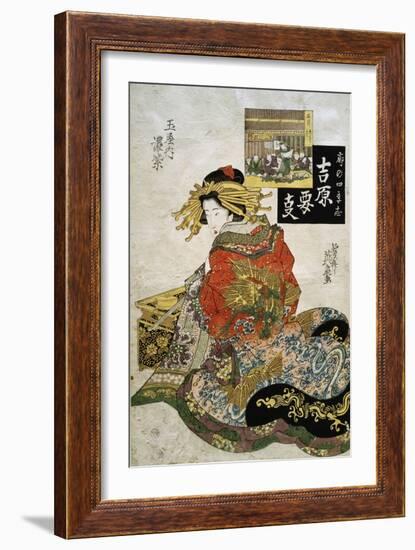 The Courtesan Koimurasaki of Tama-Ya in the First Month-Keisai Eisen-Framed Giclee Print