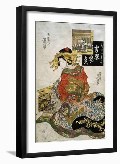 The Courtesan Koimurasaki of Tama-Ya in the First Month-Keisai Eisen-Framed Giclee Print