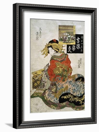 The Courtesan Koimurasaki of Tama-Ya in the First Month-Keisai Eisen-Framed Giclee Print