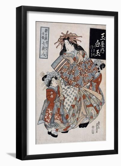 The Courtesan Shiratama from the Tamaya House, C.1825-Keisai Eisen-Framed Giclee Print