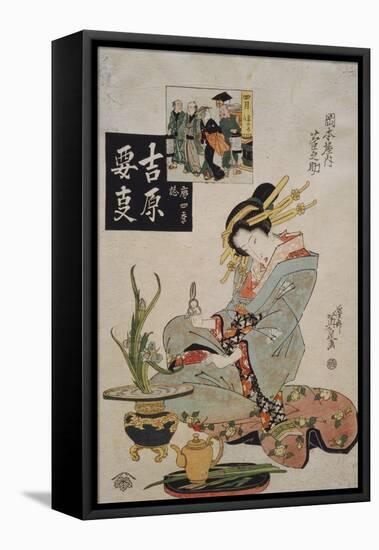 The Courtesan Suganosuke of Okamoto- Ya in the Fourth Month-Keisai Eisen-Framed Premier Image Canvas