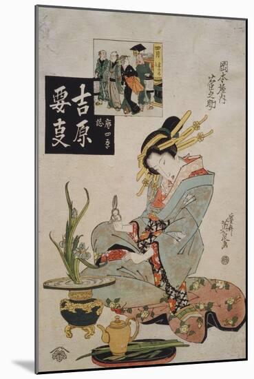 The Courtesan Suganosuke of Okamoto- Ya in the Fourth Month-Keisai Eisen-Mounted Giclee Print